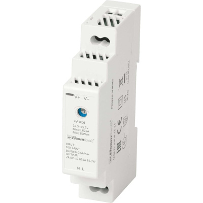 Блок питания ELCOMTECH A HDR-15-24 AC/DC на DIN рейку 15W 24V 0.63A 1х модуль