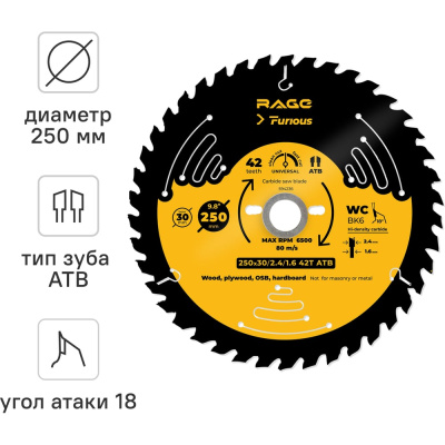Пильный диск RAGE Furious 594236