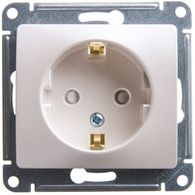 1-местный механизм розетки Systeme Electric скрытой проводки Glossa 16А IP20 с заземлением перламутр