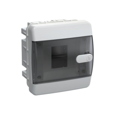 Корпус IEK UNION Compact ЩРВ-П-4 IP41, черная прозрачная дверь, пластиковый