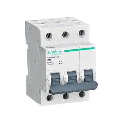 Автоматический выключатель (ав) Systeme Electric City9 set с 16а 3p 6ka 400в