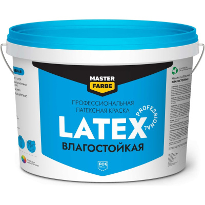 Краска для стен и потолков MASTERFARBE PROLATEX ВД, влагостойкая, 14 кг
