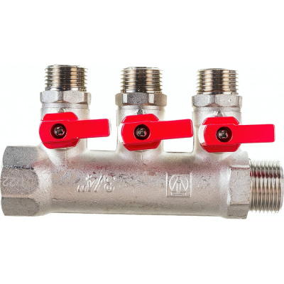 Коллектор с кранами (3/4"; 3 х 1/2") Valtec