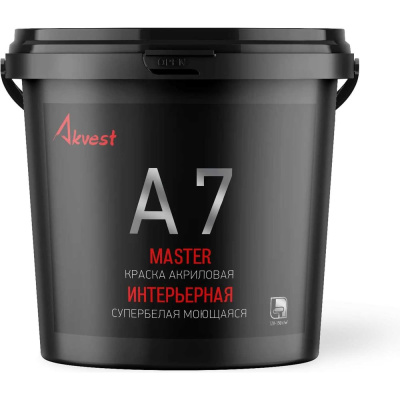 Краска интерьерная моющаяся Akvest Аквест-7, мастер база А 14 кг 00008-21