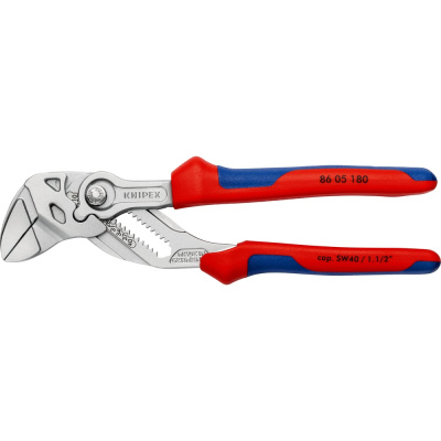 Переставные клещи - гаечный ключ Knipex 40 мм (1 1/2"), длина 180 мм, хром, 2К ручки