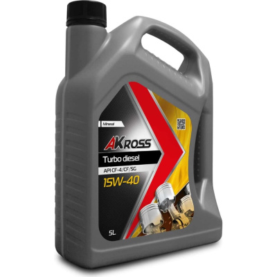 Масло моторное минеральное AKross TURBO DIESEL 15W-40 CF-4/CF/SG 5 л