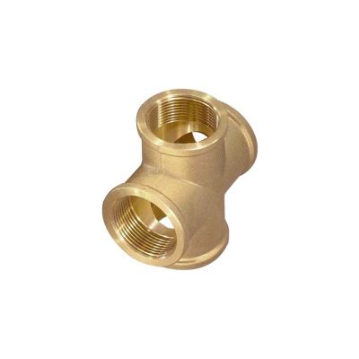Крестовина резьбовая латунная ViEiR 1/2Г × 1/2Г × 1/2Г × 1/2Г (все стороны гайка