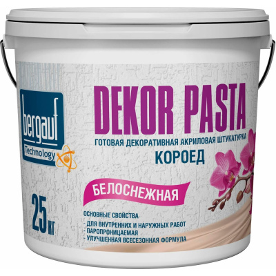 Готовая декоративная акриловая штукатурка Bergauf Dekor Pasta (короед; 2 мм; 25 кг)