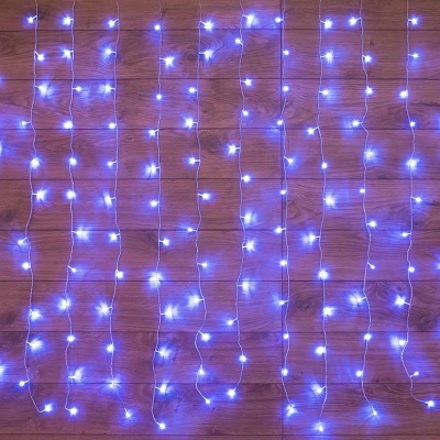 Гирлянда светодиодная Занавес 1,5x1 м, 96 LED, мерцание, Синий, 235-023