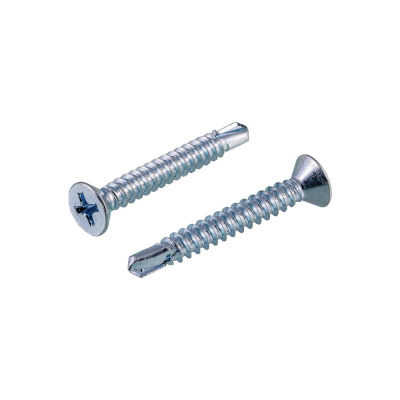 Саморез КВАДРА DIN 7504 P, 4.8x50 цинк, коp. 100 шт., потай, шлиц PH2, сверло