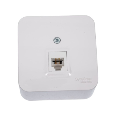 Телефонная розетка Systeme Electric BLANCA, О/У, RJ11, белый
