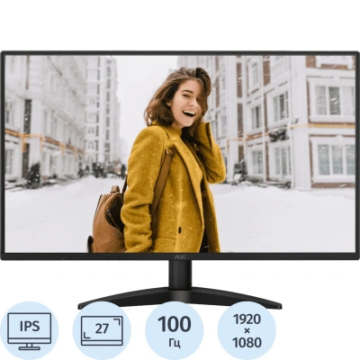 Монитор 27 AOC 27B36H Black (IPS, FHD, 120Hz,,, HDMI 1.4 (AC ext))