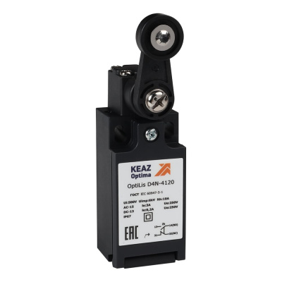Выключатель концевой КЭАЗ OptiLiS D4N-4120 рычаг пластиковый с роликом пластиковым EN