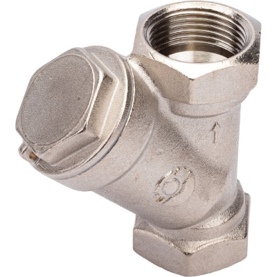 Сетчатый фильтр для воды VALFEX 3/4" ВР/ВР латунный, под пломбу, никелированный 46Б5фт1
