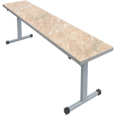 Скамья MET 180x32x46 пластик мрамор беж/серый НОВ
