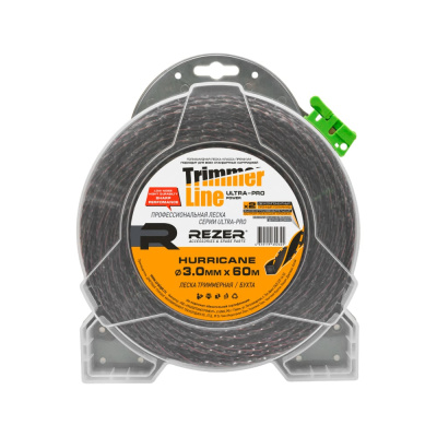 Леска Ultra-pro HURRICANE 3.0мм 60м черный/оранж (10/20 шт/кор) Rezer