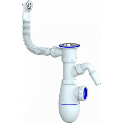 Сифон Unicorn В441V 1 1/2х40 с круглым переливом, с носиком