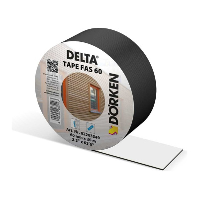 Односторонняя клеящая лента Delta tape fas 60 черного цвета для фасадных пленок