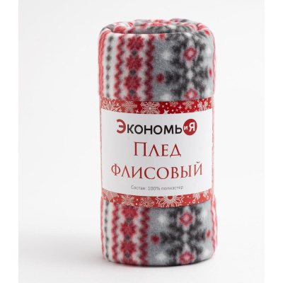 Плед Экономь и Я Зеленые снежинки 150х200 см, плотность 160 гр/м2, 100% полиэстер