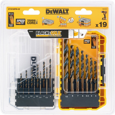Набор сверл по металлу Dewalt DT70728, 1-10 мм, 19 шт.