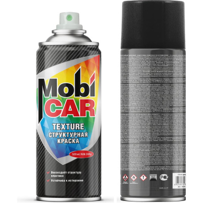 Аэрозольная структурная краска Mobicar TEXTURE, 520 мл, чёрный текстурный 0526-01 MC