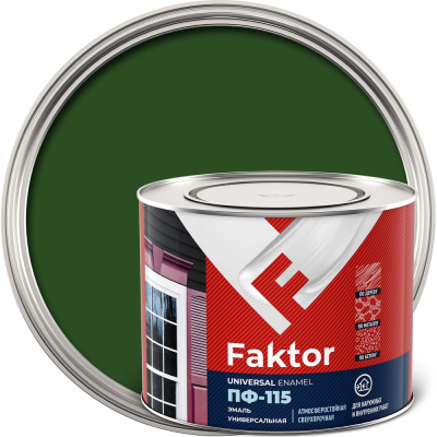 Эмаль ЯРОСЛАВСКИЕ КРАСКИ FAKTOR ПФ-115 (зеленая; банка 1,9 кг)