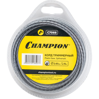 Корд триммерный Platin Saw (2.65 мм; 15 м; зубчатый) CHAMPION