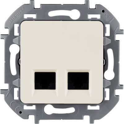 Розетка компьютерная двойная Legrand RJ45 категория 5e UTP - Inspiria - слоновая кость
