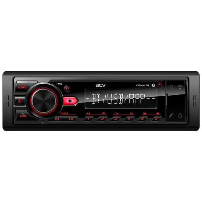 Магнитола ACV (1din/База 36мм/красная/Bluetooth/USB/TYPE-C/AUX/SD/FM/4*50) AVS-401UBR