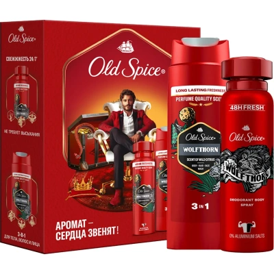 Подарочный набор OLD SPICE Аэрозол дезод 150мл+Гель д/д Wolfthorn 250мл