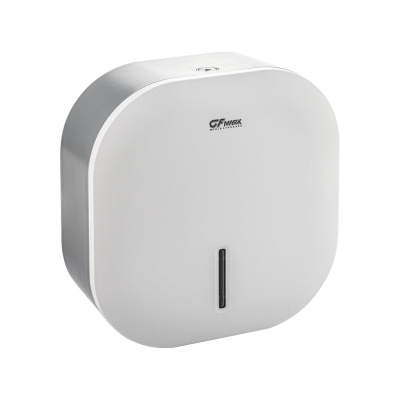 Диспенсер GFmark для туалетной бумаги в рулонах, с ключом, из АБС пластика, цвет БЕЛЫЙ 9162