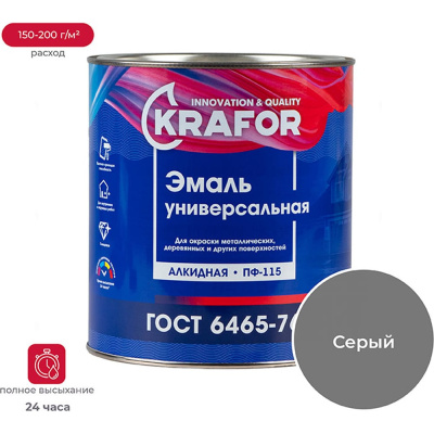 Универсальная атмосферостойкая эмаль KRAFOR ПФ-115