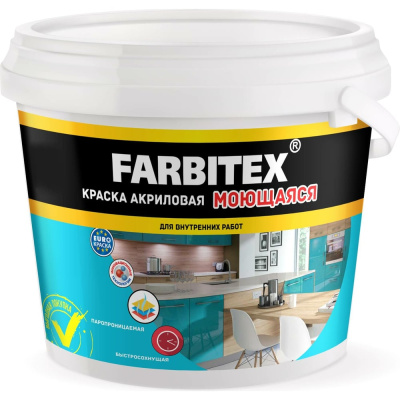 Акриловая краска FARBITEX (моющаяся; 6 кг)