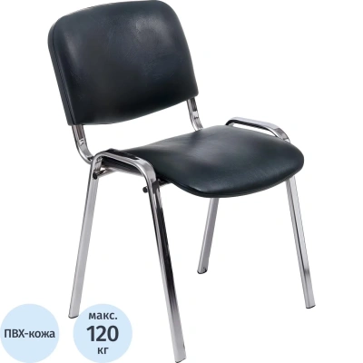Стул FA_EChair Rio (ИЗО) хром к/з чёрный V-14/PV-1