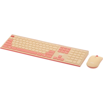 Набор клавиатура+мышь Acer OCC205 (ZL.ACCEE.00F)/розовый/бежевый/USB/slim