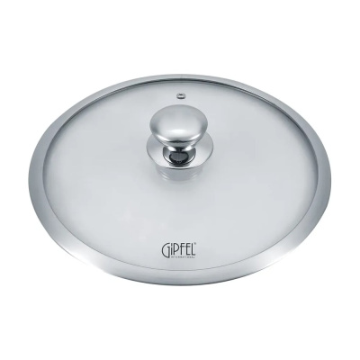 Крышка стеклянная GIPFEL STRONG 26 см со стальным ободом и стальной ручкой 1013