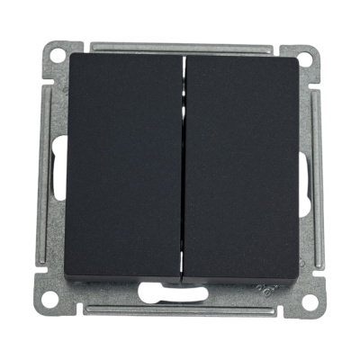2-клавишный переключатель Systeme Electric Atlasdesign базальт сх.6/2, 10ах, механизм