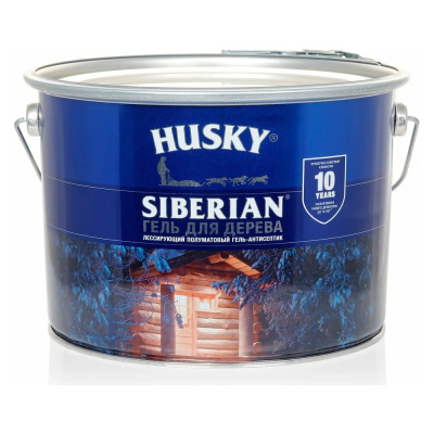 Гель-антисептик для дерева HUSKY SIBERIAN полуматовый орегон 9 л