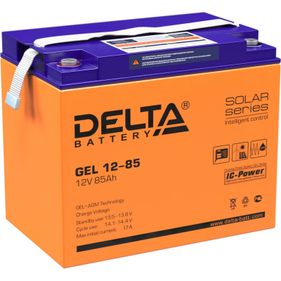 Свинцово-кислотный аккумулятор Delta GEL 12-85 напряжением 12В и емкостью 85Ач
