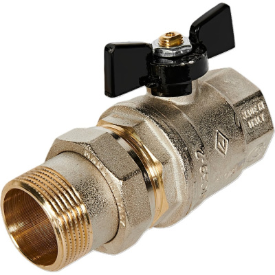 Кран Американка Н/В Ду-32 /1-1/4" Бабочка черная Bugatti