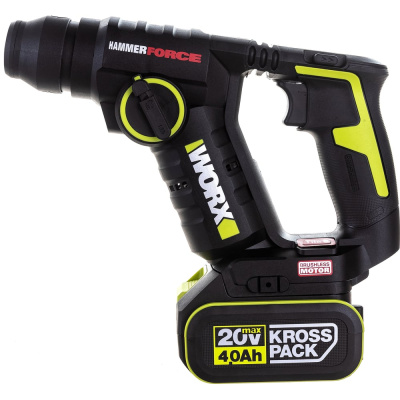 Аккумуляторный перфоратор WORX Professional 20В, 20мм, 1.7Дж, 4Ач х1, ЗУ