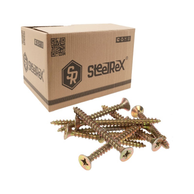 Саморез для ГКЛ STEELREX крупная резьба, желтый цинк, 3,5x41 мм, коробка 700 шт.