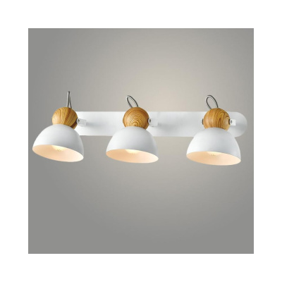 Спот Светиль 23390/3 WH+WOOD белый+дерево 3x40W E14 h135