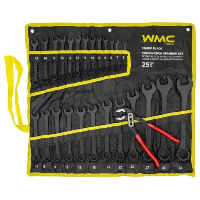 Набор ключей комбинированных и рожковых WMC TOOLS 25 предметов