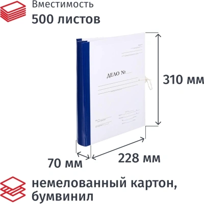 Папка архивная на завязках с гребешками А4 Дело Форма 21, 70мм