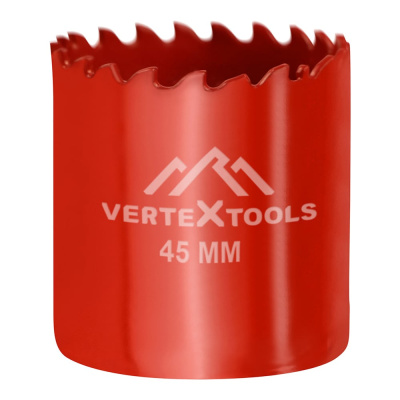 Коронка биметаллическая по металлу 45 мм vertextools