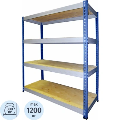 Стеллаж металлический MZ_МКФ15614-2.5 груз. 4 полки 1525х610х2500