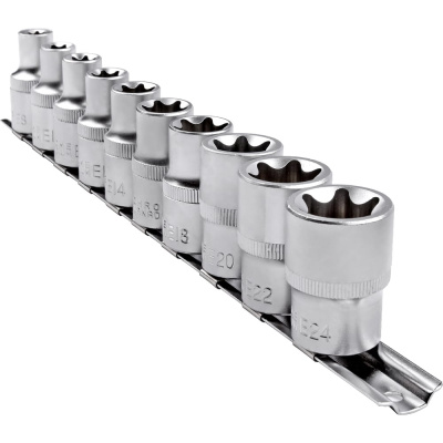 Набор головок Е-типа 1/2", Е8-Е24, 10 шт AV Steel
