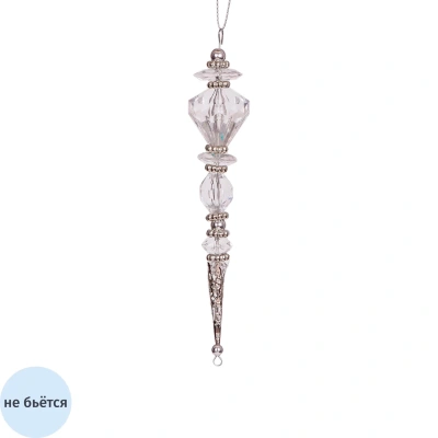 Игрушка новогодняя подвесная (полистирол, ч/металл), 3х3х16,5 см, 97048