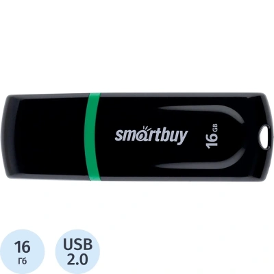 Память Smart Buy "Paean" 16GB, USB 2.0 Flash Drive, черный